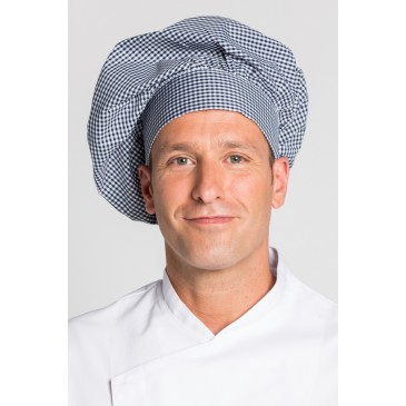 Gorro cocinero cuadro vichy azul