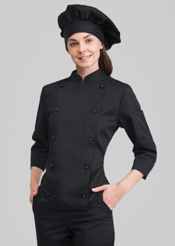 CHAQUETA COCINA MUJER MANGA 3/4 C.NEGRO 000
