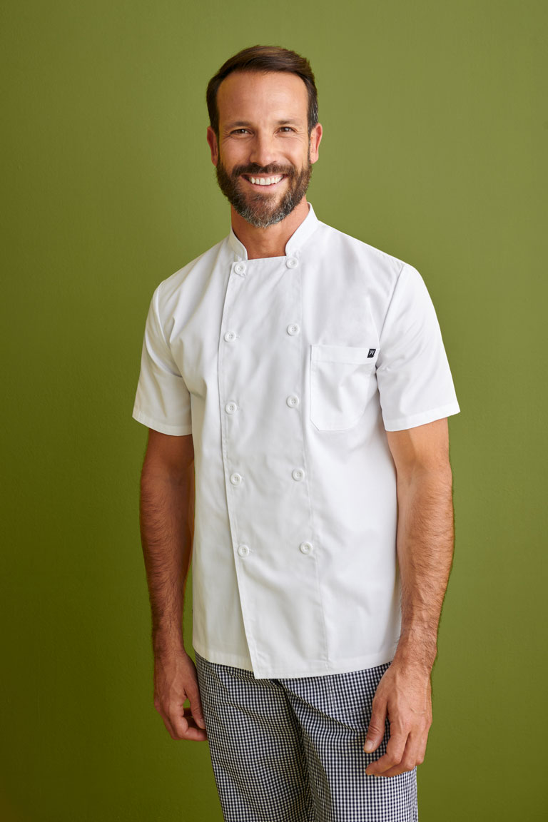 Chaqueta cocina m/c con bolso en pecho
