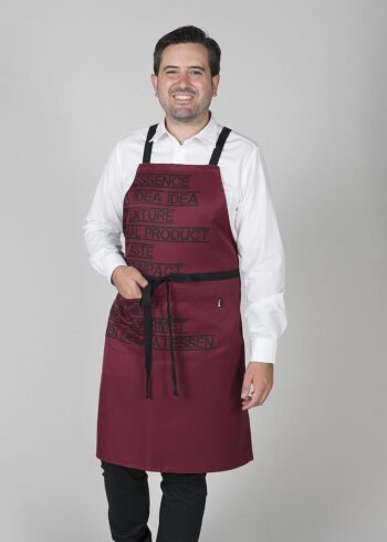 DELANTAL CON PETO GOURMET ESTAMPADO 92X75 CM