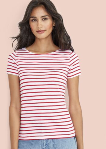CAMISETA MUJER CUELLO REDONDO A RAYAS