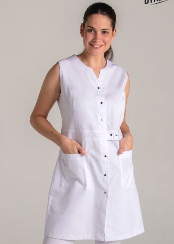 BATA LARGA BLANCA S/M CINTURÓN