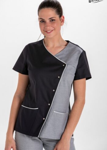 CHAQUETA M/C BICOLOR NEGRA