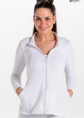 Chaqueta punto blanca con cremallera