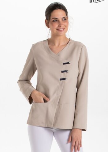 Chaqueta presillas m/l beig