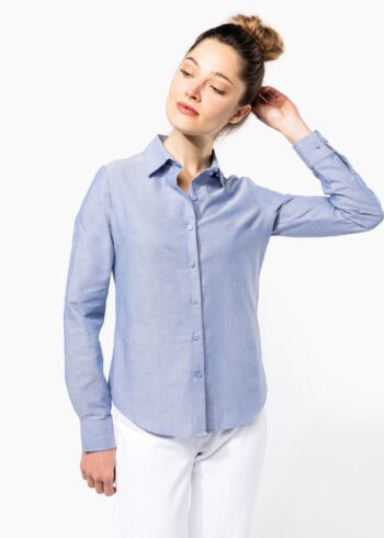 K534-CAMISA OXFORD MANGA LARGA MUJER
