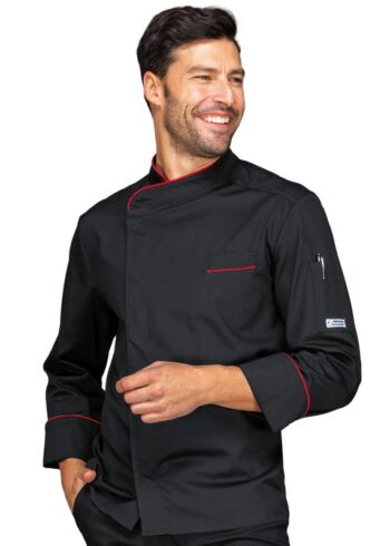 Chaqueta Cocina Bilbao 059337 Negro/Rojo