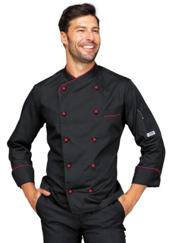 Chaqueta Cocina Panama 058207 Negro/Rojo