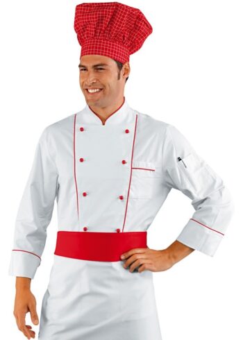 Chaqueta Cocina Red Chef 059300 Blanco/Rojo