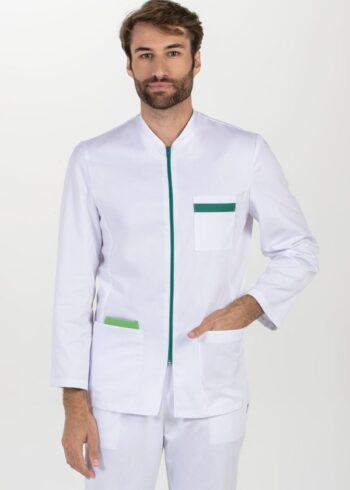 Chaqueta hombre cremallera contraste verde m/l