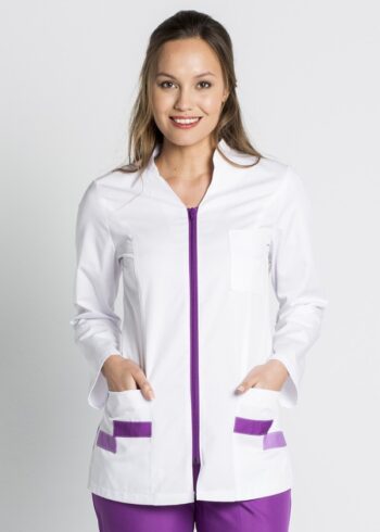 Chaqueta farmacia contraste lila