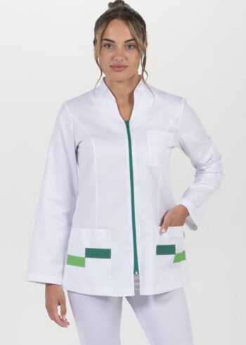 Chaqueta farmacia contraste verde