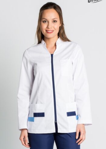 Chaqueta farmacia contraste azul