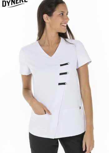 Chaqueta presillas microfibra blanca