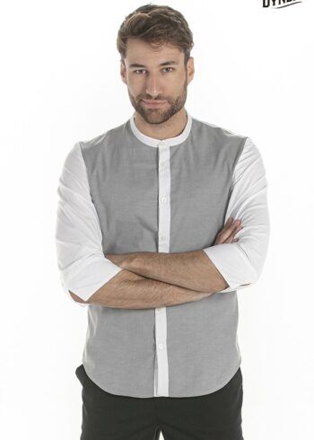 Camisa chico manga 3/4 combinado gris