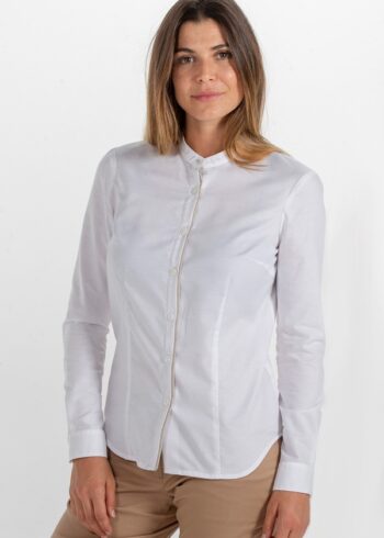 Camisa senora blanca cuello mao