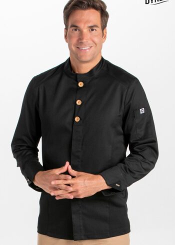 Chaqueta negra hosteleria botón madera