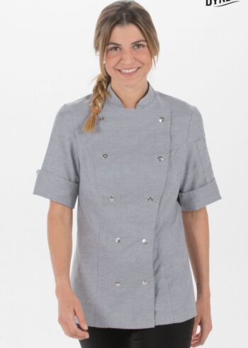 Chaqueta cocinera gris manga 3/4