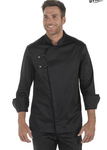 Chaqueta cocinero hebillas negra