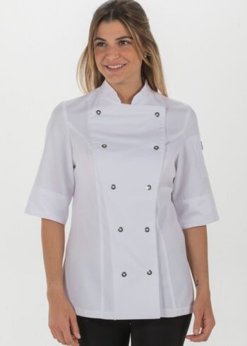 Chaqueta cocinera blanca manga 3/4
