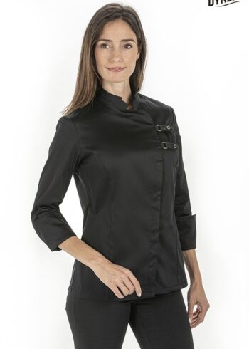 Chaqueta cocinera hebillas negra