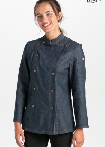 Chaqueta cocinera corchetes tejana rejilla