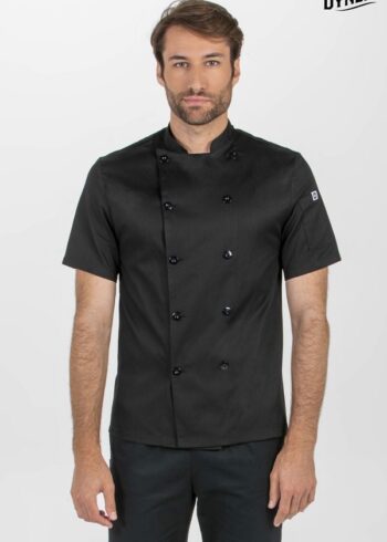 Chaqueta cocinero negra m/c