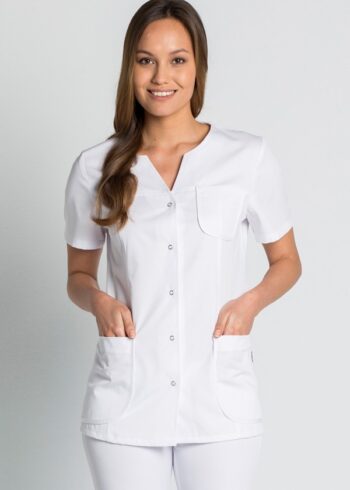 Chaqueta blanca manga corta 'low cost'