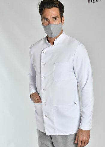 Chaqueta cruzada chico microfibra blanca m/l
