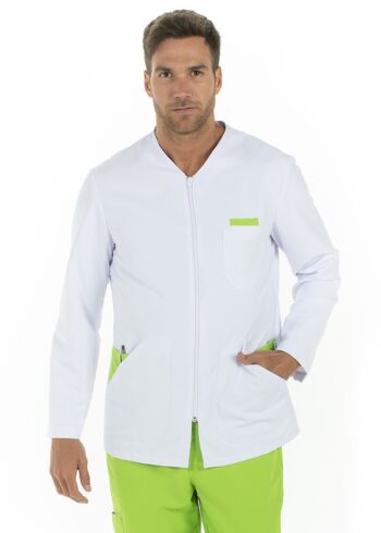 Chaqueta hombre microfibra contraste pistacho