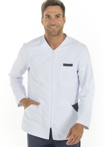 Chaqueta hombre microfibra contraste azul