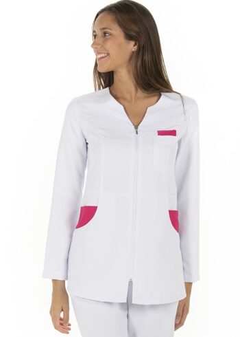 Chaqueta mujer microfibra contraste fucsia m/l