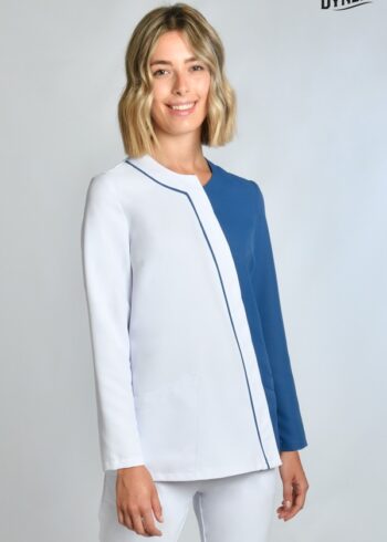 Chaqueta mujer microfibra asimétrica m/l azul