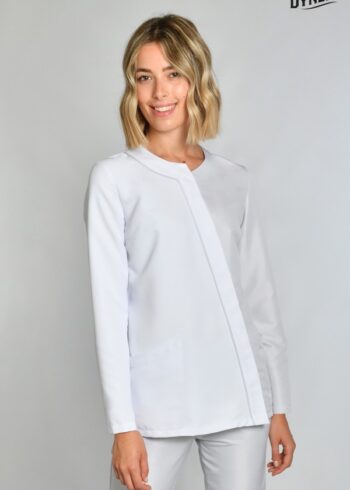 Chaqueta microfibra asimétrica m/l gris perla