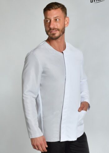 Chaqueta hombre asimétrica gris perla