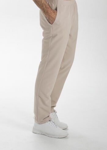 Pantalón microfibra beig c/bolsillos