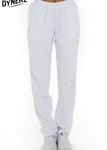 Pantalón unisex microfibra blanco c/bolsillos