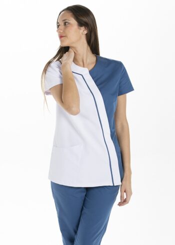 Chaqueta microfibra asimétrica azul