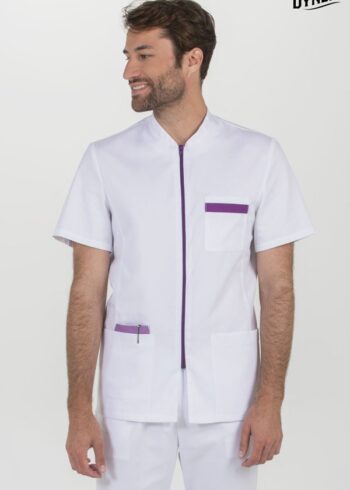Chaqueta hombre cremallera contraste morado m/c