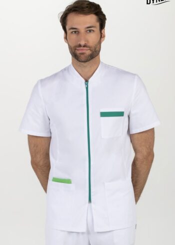 Chaqueta hombre cremallera contraste verde m/c