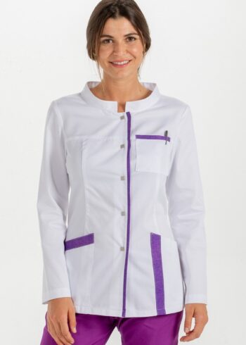 Chaqueta contraste jaspeado lila m/l