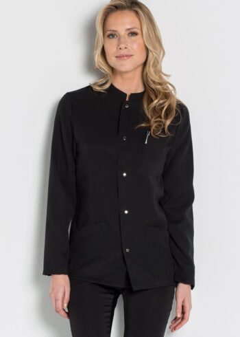 Chaqueta tirilla negra unisex manga larga