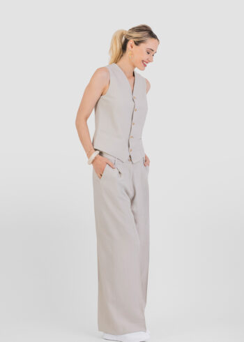 PANTALÓN PALAZZO EFECTO LINO