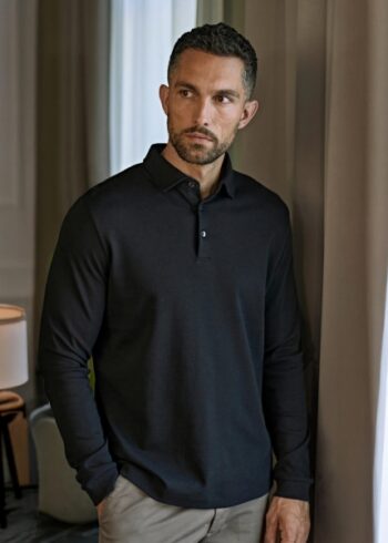 Polo de algodón Pima de manga larga