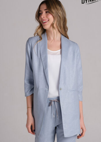 Levita celeste mujer manga 3/4 fruncida