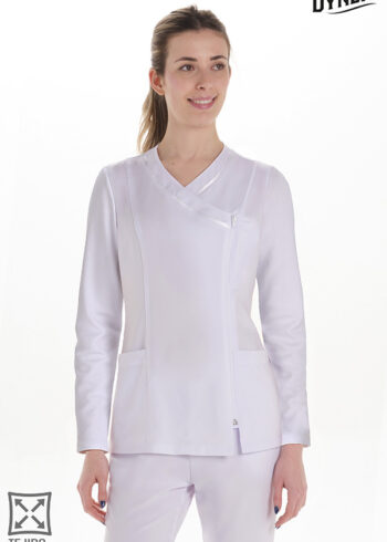 Chaqueta m/L microfibra elástica blanca