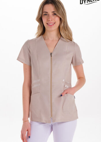 Chaqueta m/c beige franjas