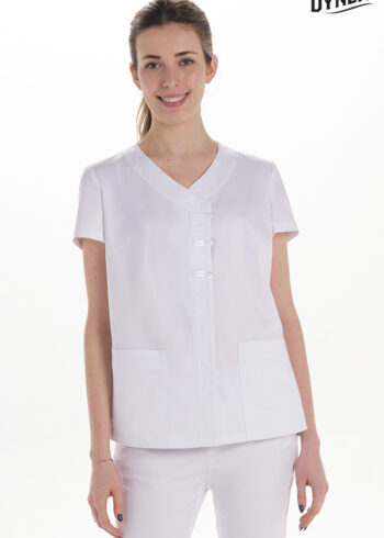 Casaca blanca con trabillas raso