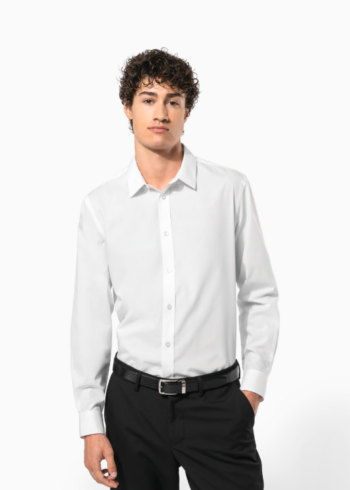 K583- CAMISA DE POPELINA DE POLIALGODÓN DE FÁCIL CUIDADO PARA HOMBRE