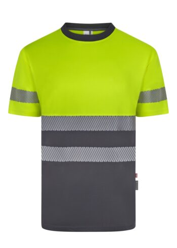 Camiseta poliéster reciclado bicolor manga corta con cinta segmentada